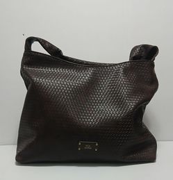 New Via Luna Brown Woven Shoulder Bag