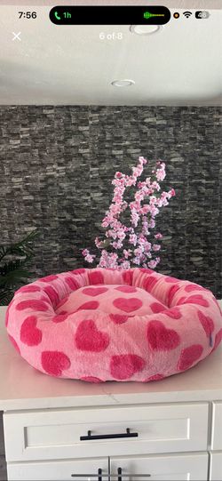 LARGE PET BED BEDSURE PINK HEARTS