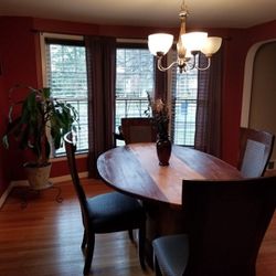 Wooden 4 Chair Dinning Room Table Set 