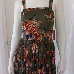 New Women's Green Floral Dress