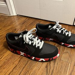 New Nike Dunk Black Red Mesh Never Used 11.5 Air Force Jordan