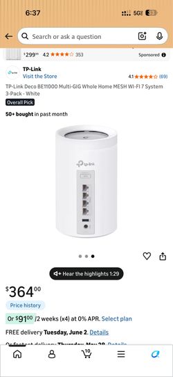 NEW: TP-Link Deco BE11000 Wi-Fi 7 Mesh System (3-Pack) - Sealed