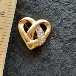 Monet heart shaped brooch