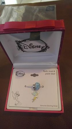 Disney tinker bell & blue crystal charm