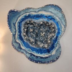 Magnificent, XXL Geode Inspired Wall Art w Genuine Crystals