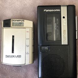 Olympus L400 Pearlcorder & Panasonic microcasette recorder