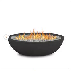 Real Flame Riverside 48 in. x 15 in. Oval MGO Propane Fire Pit in Shale