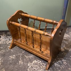 Ethan Allen Vintage Retro Wood Free Standing Magazin Holder Organizer 