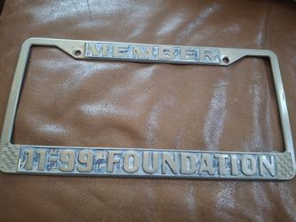 Vintage 11-99 Foundation License Plate Frame