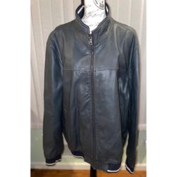 Men’s Leather Jacket Tommy Hilfiger Motorcycle Coat