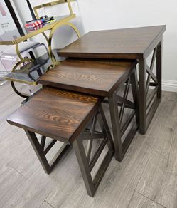 Set of 3 Wood Nesting Tables