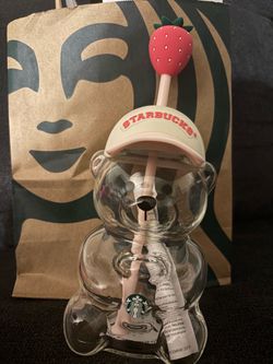 Starbucks glass teddy bear