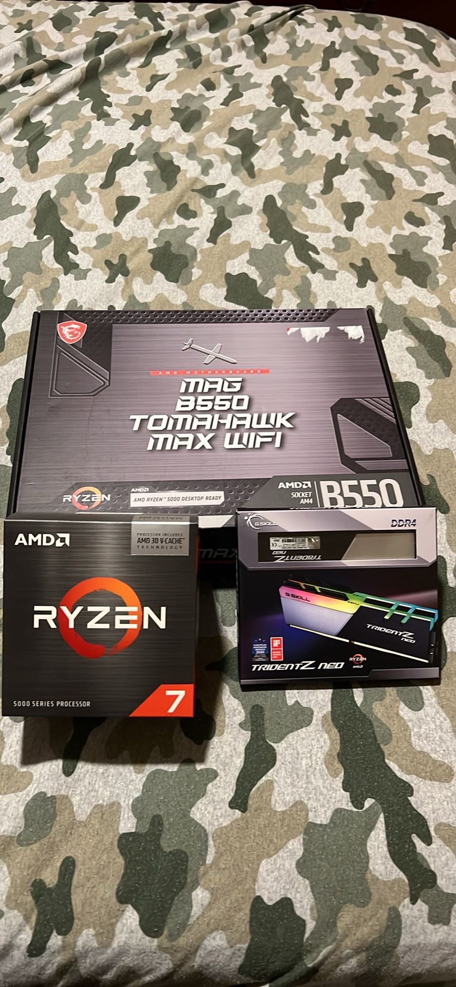 Ryzen 5800x3D/Msi Tomahawk Max Wifi/G.Skill TridentZ Neo 32GB Ram Bundle.