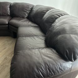Leather sectional