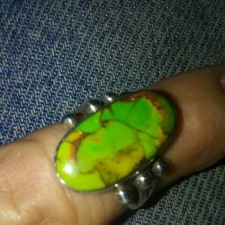 Sterling Silver.hand Made Turquoises Green.