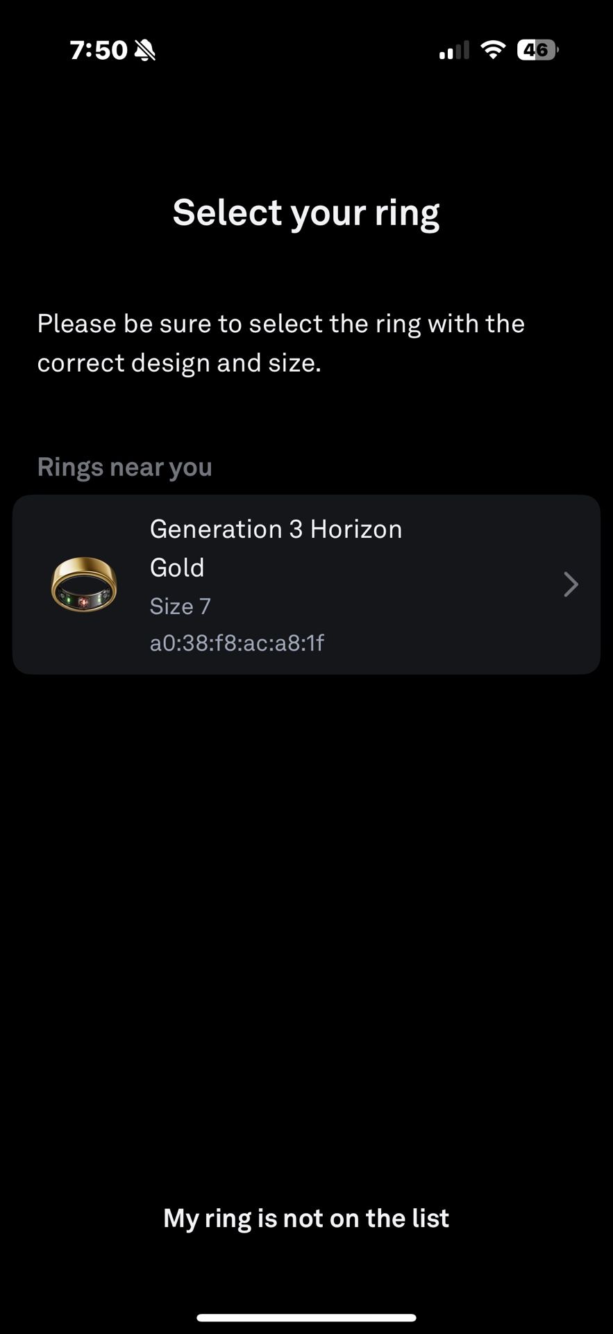 Oura Ring Gen 3 Horizon GOLD Size 7 Gently used includes charger + original box