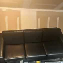 Black Leather Furniture Set