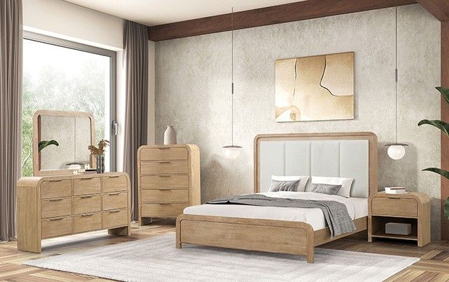 Brand New Natural Tone 4pc Queen Bedroom Set (Available In Eastern King)