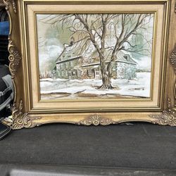 Art Gold Frame Mated And Glass  18*21