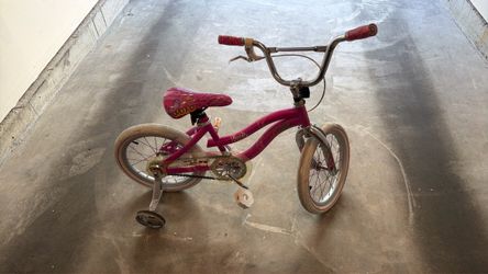 Kids Pink Bike with Training Wheels