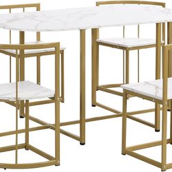 Kitchen Table Set for Small Places (Golden+White*M