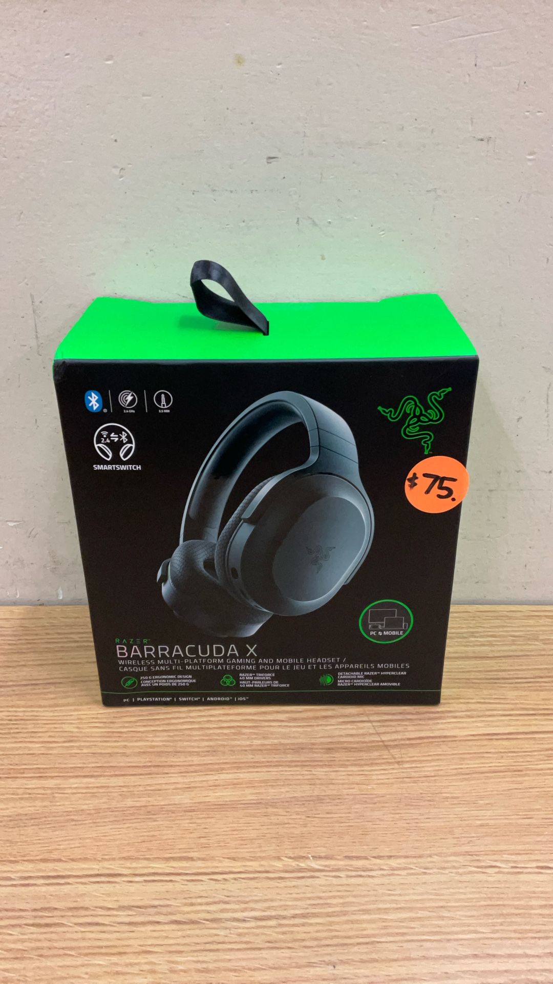 RAZER BARRACUDA X WIRELESS MULTI-PLATFORM GAMING AND MOBILE HEADSET.