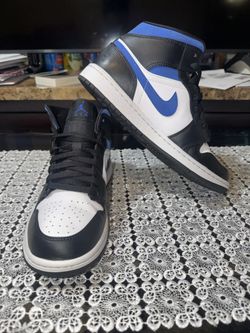 Jordan Air Jordan 1 Mid Racer Blue Black White 8.5m USED VERY CLEAN, NO BOX.