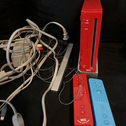 Red nintendo wii console 