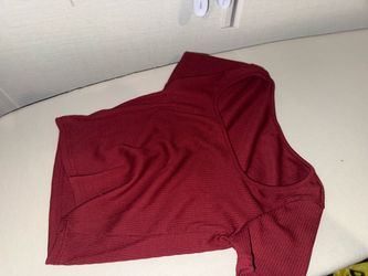 Red Ribbed Crop Top