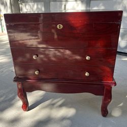 Large Red Wood Cigar Humidor Cabinet w/ Digital Humidifiers