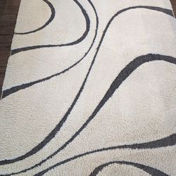 nuLOOM Contemporary Curves Shag Beige Gray 6'7" ft. x 9 ft. Area Rug