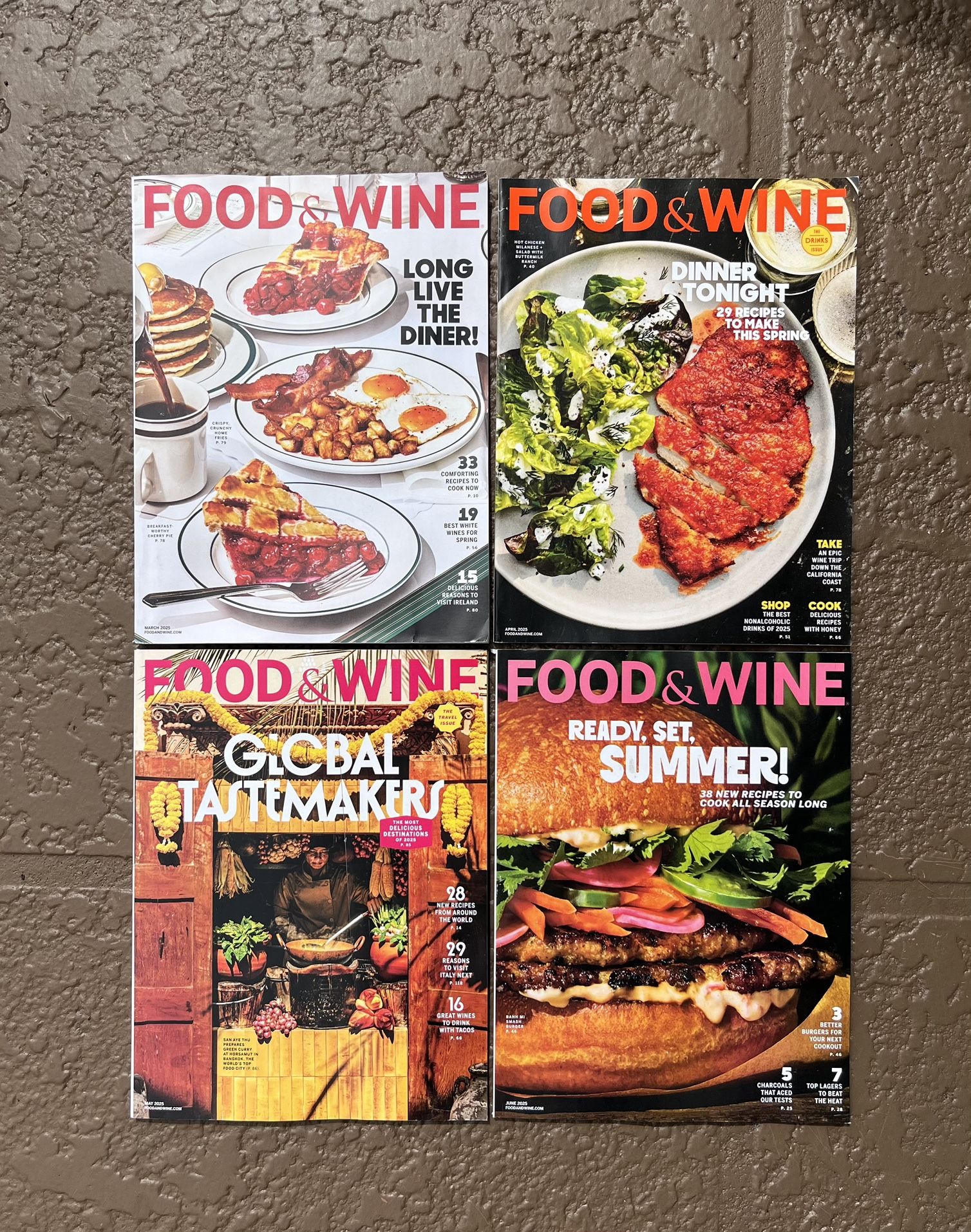 4 Brand new 2025 Food & Wine Magazines