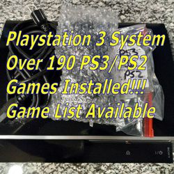 PlayStation 3 Over 190 PS3/PS2 Games Installed $126.45