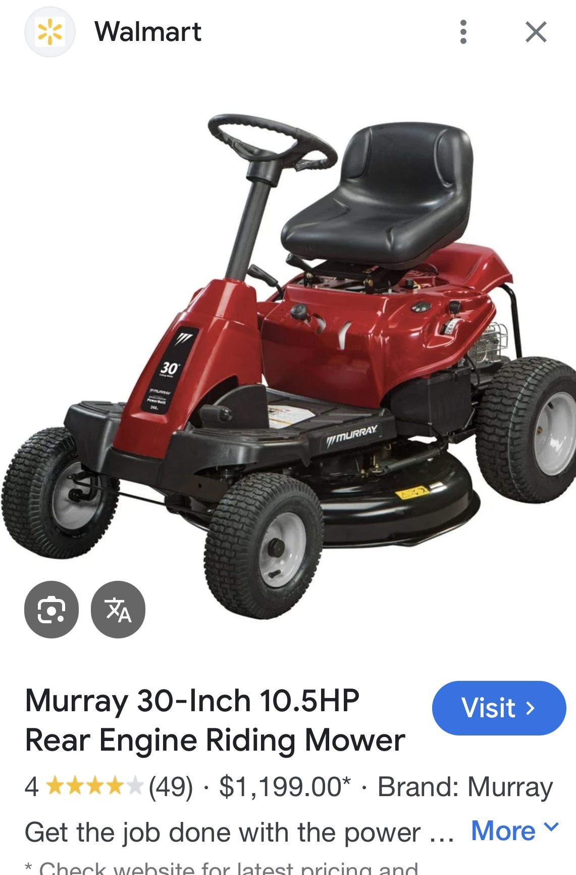 30 Inch Used Murray Riding Lawn Mower For Sale Lawn Rider Second