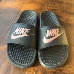 Nike Black And Pink Slides Size 8 Womens