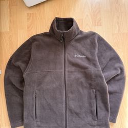 Columbia Full Zip Brown Fleece Mens Size Medium