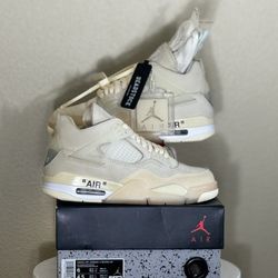 Nike Off White Jordan 4 - Sail, Size 6 Womens USED