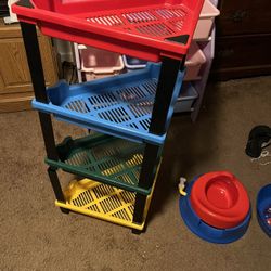 Corner Shelf 3 Tier And Training Toilet For A Boy