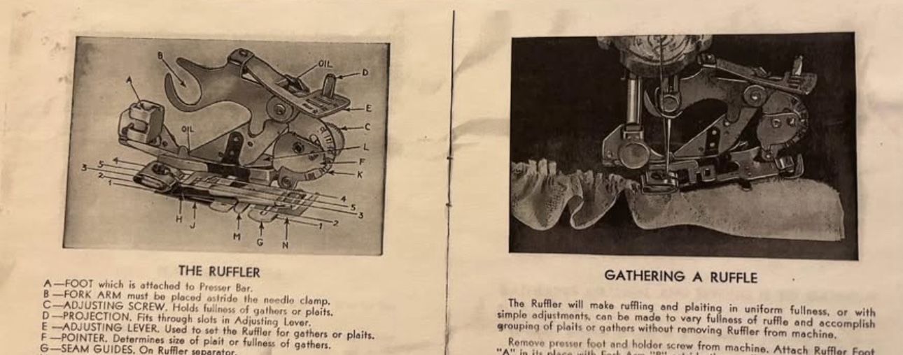 Treadle sewing machine general extra attachments guide copy reproduction