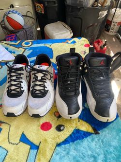 Jordan 12 Retro Playoff sneakers in black and white / Nike Air Max Excee sneakers size 10.5 men both