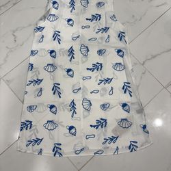 Blue and White Seashell Print Women Dress/Cover-up
