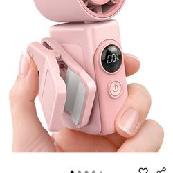 Hotsales Clip-On Portable Fan, 13500 RPM Rechargeable Handheld Mini Fan with LED Display, 360° Rotating Detachable Clip, Stroller Fan for Baby, Compac