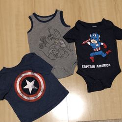 12 Month Tees Captain America & Mickey 