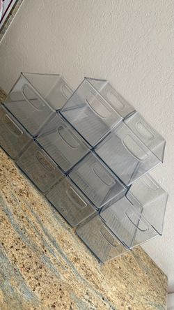 Set of 10 Clear Pantry & Refrigerator Organizer Bins