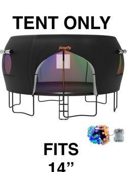 NEW jumpfly 14FT Trampoline Tent for Kids(Tent Only),Fit for 6 Straight Poles (ROUND) LED LIGHTS