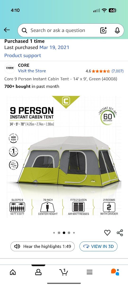 9 Person Tent And Propane Heater