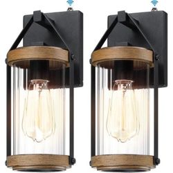 2 Pack Dusk to Dawn Outdoor Wall Light Fixtures Photocell Sensor Exterior Lantern Sconce Lighting Waterproof Outside Wall Mount Lamp for House Patio