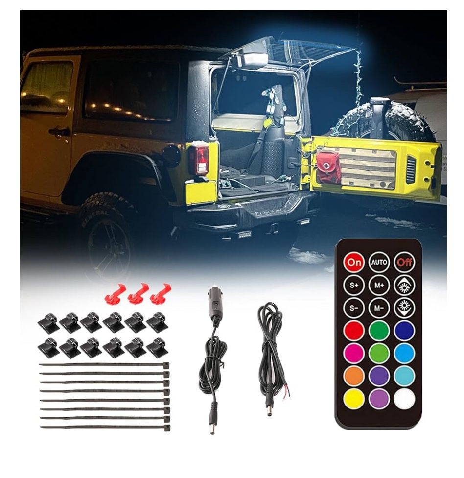RGBW Rear Glass Lift Gate Dome Led Light Bar RF Wireless Remote Tailgate Camping Lights Rear Cargo L