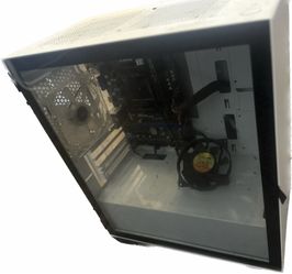White Mid-Tower Desktop PC Case with Components
