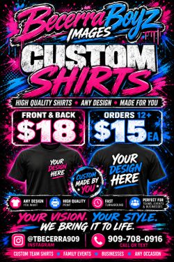 Custom Printed T-Shirts Front & Back